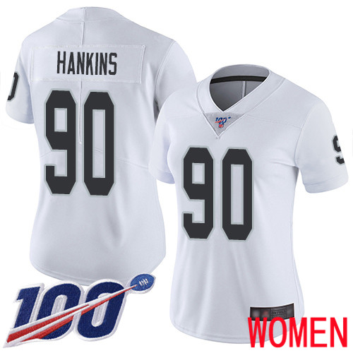 Oakland Raiders Limited White Women Johnathan Hankins Road Jersey NFL Football #90 100th Jersey->youth nfl jersey->Youth Jersey